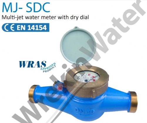 MJ-SDC-32, DN32 MULTI-JET WATER METER (COLD) DRY DIAL 1 1/4in BSP WITH PULSE